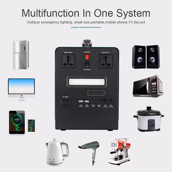 고용량 에너지 저장 전력 휴대용 배터리 UPS USB DC가 있는 야외 5000W 10000W 발전소